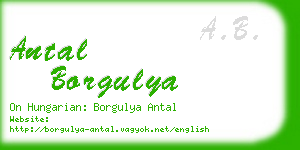 antal borgulya business card